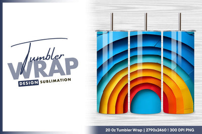 Colorful paper rainbow arches tumbler png Sublimation Regulrcrative 