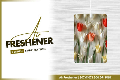 Colorful paper tulips delicate craft air freshener png Sublimation Regulrcrative 
