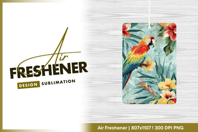 Colorful parrot with tropical flowers background artwork Sublimation Regulrcrative 