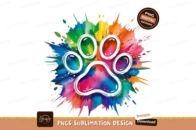 Colorful Paw Print Sublimation Png Design Sublimation Designangry 