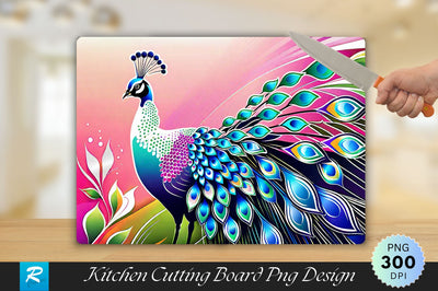 Colorful Peacock Cutting Board Sublimation Regulrcrative 