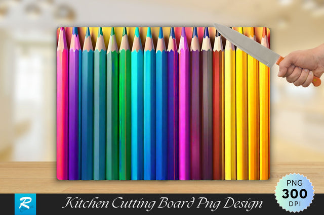 Colorful Pencils Cutting Board Sublimation Regulrcrative 