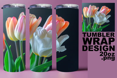 Colorful Petal Parade 3D Tumbler Wrap - Sublimation 20oz Sublimation afrosvg 