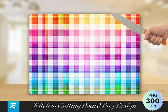 Colorful Plaid Cutting Board Sublimation Regulrcrative 