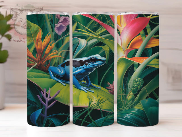 Colorful Poison Dart Frog Tumbler, Animal Lovers Tumbler, Frog 20oz Wrap, Sublimation Design, Exotic Pet Gift, Colorful Frog Wrap, Whimsical Amphibian Tumbler Sublimation Lara' s Designs 