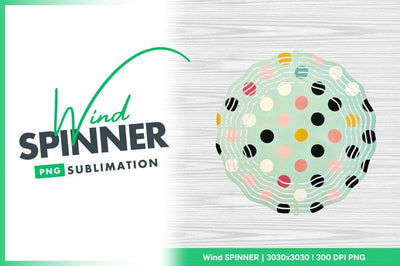 Colorful Polka Dot Pattern on Light Blue Background Wind Spinner Round Png Sublimation Regulrcrative 