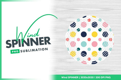 Colorful Polka Dot Pattern on White Background Wind Spinner Round Png Sublimation Regulrcrative 