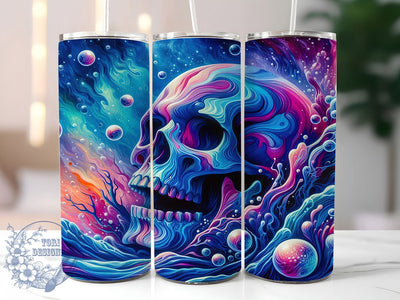 Colorful Rainbow Artistic Skull Tumbler, Vibrant Skull Wrap, 20Oz Skinny Tumbler, Artistic Skull Sublimation, Rainbow Skull Design, Trendy Skull Tumbler, Abstract Skull Wrap Sublimation ToriDesigns 