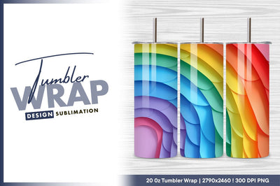 Colorful rainbow background tumbler png design Sublimation Regulrcrative 