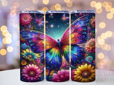Colorful Rainbow Butterfly Tumbler, Colorful Tumbler, Stylish 20oz Wrap, Sublimation Design, Trendy Gift Idea, Vibrant Butterfly Wrap, Rustic Rainbow Tumbler Sublimation SvggirlplusArt 