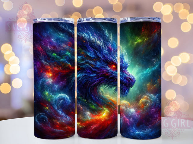 Colorful Rainbow Fantasy Dragon Tumbler, Rainbow Dragon Wrap, 20Oz Skinny Tumbler, Fantasy Creature Sublimation, Vibrant Dragon Design, Magical Beast Tumbler, Whimsical Dragon Wrap Sublimation SvggirlplusArt 