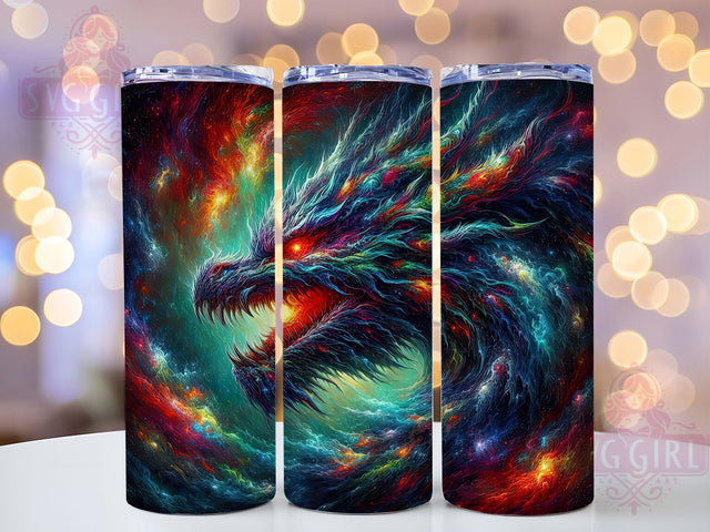 Colorful Rainbow Fantasy Dragon Tumbler, Rainbow Dragon Wrap, 20Oz Skinny Tumbler, Fantasy Creature Sublimation, Vibrant Dragon Design, Magical Beast Tumbler, Whimsical Dragon Wrap Sublimation SvggirlplusArt 