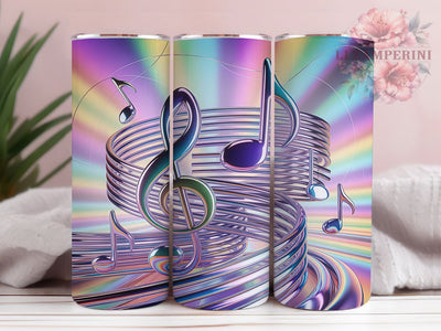 Colorful Rainbow Music Notes Tumbler, Colorful Musical Sublimation Design, Vibrant Music Art, 20oz Rainbow Tumbler, Whimsical Music Mug, Bright Musical Cup, Stylish Rainbow Wrap Sublimation Li Zamperini 