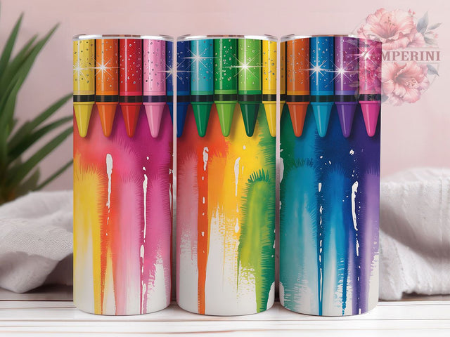 Colorful Rainbow Teacher Tumbler, Teacher Tumbler Design, 20oz Tumbler Wrap, Sublimation Design, School Supplies Gift, Colorful Pencil Wrap, Educator Appreciation Tumbler Sublimation Li Zamperini 