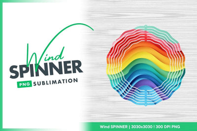 Colorful rainbow waves abstract background wind spinner Sublimation Regulrcrative 