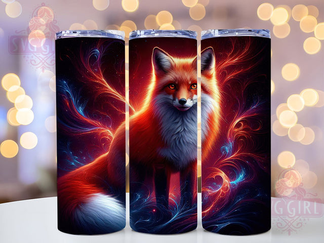 Colorful Red Fox Tumbler, Colorful Wave, Sublimation Art, 20oz Tumbler, Wildlife Theme, Animal Design, Nature Style Sublimation SvggirlplusArt 