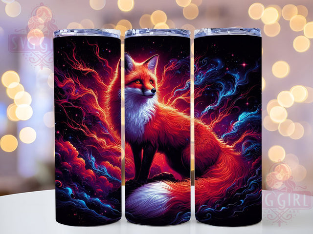 Colorful Red Fox Tumbler, Colorful Wave, Sublimation Art, 20oz Tumbler, Wildlife Theme, Animal Design, Nature Style Sublimation SvggirlplusArt 