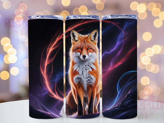 Colorful Red Fox Tumbler, Colorful Wave, Sublimation Art, 20oz Tumbler, Wildlife Theme, Animal Design, Nature Style Sublimation SvggirlplusArt 
