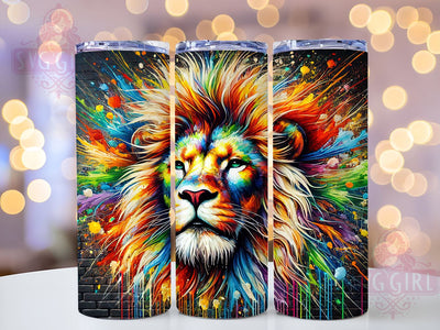 Colorful Reggae Lion 20oz Tumbler Wrap, Lion Sublimation Wrap, 20oz Drinkware, Lion Lover Gift, Jamaican Lion Mug, Colorful Tumbler, Festival Drinkware Sublimation SvggirlplusArt 