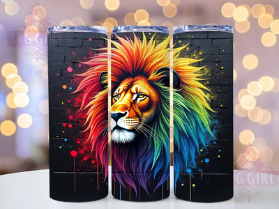 Colorful Reggae Lion 20oz Tumbler Wrap, Lion Sublimation Wrap, 20oz Drinkware, Lion Lover Gift, Jamaican Lion Mug, Colorful Tumbler, Festival Drinkware Sublimation SvggirlplusArt 