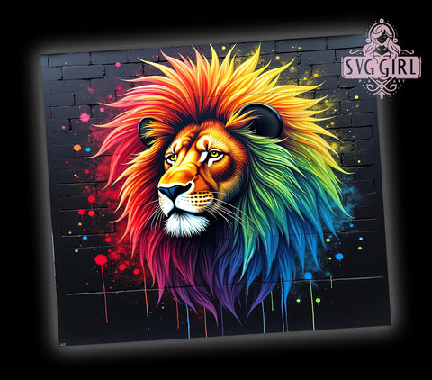 Colorful Reggae Lion 20oz Tumbler Wrap, Lion Sublimation Wrap, 20oz Drinkware, Lion Lover Gift, Jamaican Lion Mug, Colorful Tumbler, Festival Drinkware Sublimation SvggirlplusArt 
