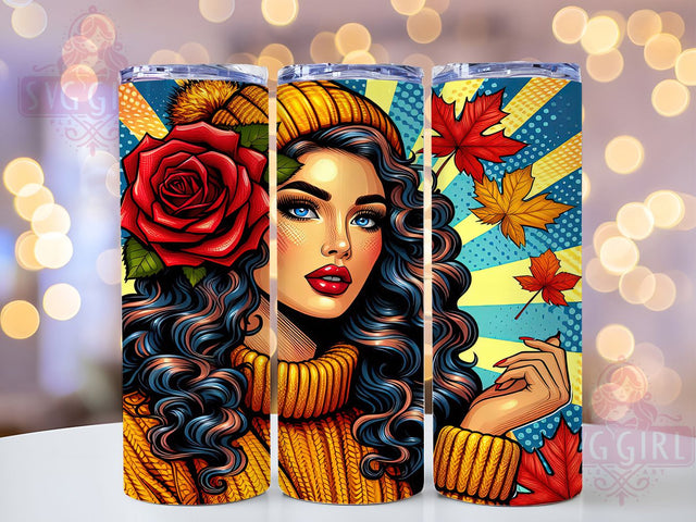 Colorful Retro Pop Art Comic Tumbler, Pop Art Wrap, Vintage Style Sublimation, Funky Cartoon Cup, 20Oz Skinny Tumbler Wrap, Bold Graphic Mug, Colorful Comic Design Sublimation SvggirlplusArt 