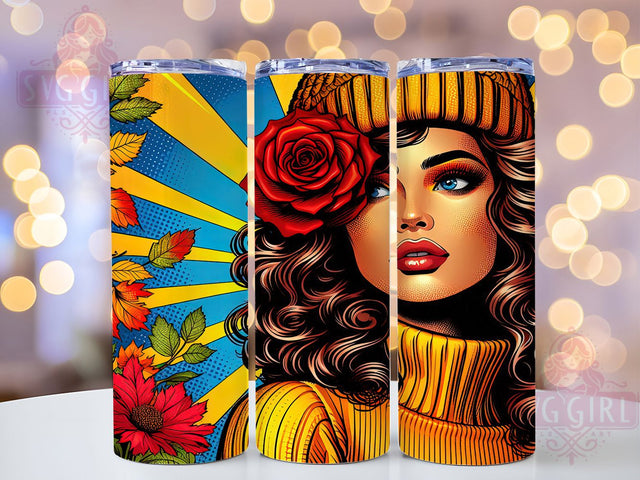 Colorful Retro Pop Art Comic Tumbler, Pop Art Wrap, Vintage Style Sublimation, Funky Cartoon Cup, 20Oz Skinny Tumbler Wrap, Bold Graphic Mug, Colorful Comic Design Sublimation SvggirlplusArt 