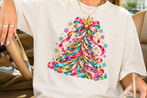 Colorful Ribbon Christmas Tree PNG Sublimation nirmal108roy 