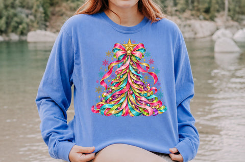 Colorful Ribbon Christmas Tree PNG Sublimation nirmal108roy 