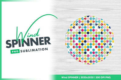 Colorful Round Dot Pattern on White Background Wind Spinner Round Png Sublimation Regulrcrative 