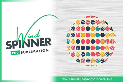 Colorful Round Polka Dot Pattern on Cream Background Wind Spinner Round Png Sublimation Regulrcrative 