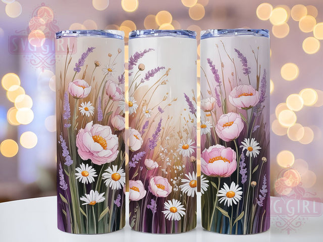 Colorful Rustic Wildflower Tumbler, Spring Floral Tumbler, Colorful Flower Wrap, Whimsical Floral Wrap, Rustic Wildflower Wrap, Sublimation Design, Trendy Gift Idea Sublimation SvggirlplusArt 