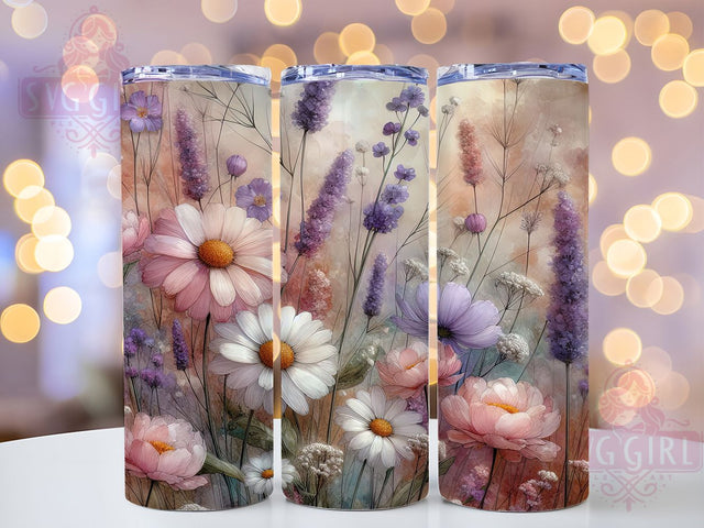 Colorful Rustic Wildflower Tumbler, Spring Floral Tumbler, Colorful Flower Wrap, Whimsical Floral Wrap, Rustic Wildflower Wrap, Sublimation Design, Trendy Gift Idea Sublimation SvggirlplusArt 