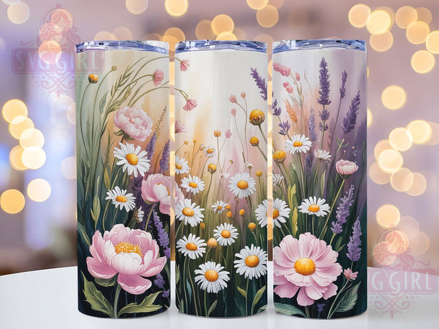 Colorful Rustic Wildflower Tumbler, Spring Floral Tumbler, Colorful Flower Wrap, Whimsical Floral Wrap, Rustic Wildflower Wrap, Sublimation Design, Trendy Gift Idea Sublimation SvggirlplusArt 