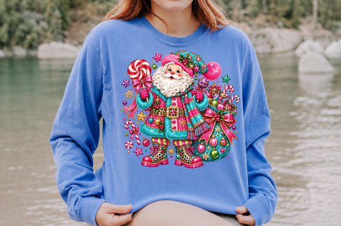 Colorful Santa Claus Christmas PNG Sublimation nirmal108roy 