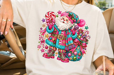 Colorful Santa Claus Christmas PNG Sublimation nirmal108roy 