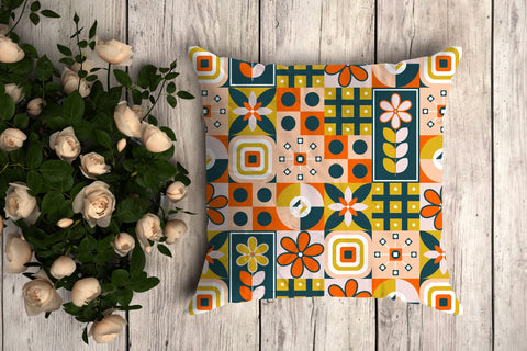 Colorful Scandi Style Seamless Repeating Patterned Tile Digital Pattern Karma Genie Graphics 