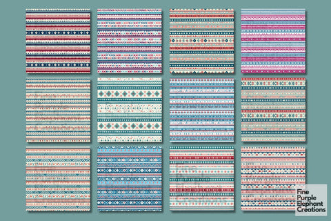 Colorful Scandinavian Fair Isle Crochet Digital Pattern Fine Purple Elephant Creations 