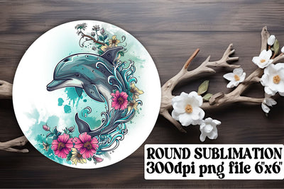 Colorful Sea Fish Sublimation Circle Set - Watercolor Keychain Coasters Sublimation afrosvg 