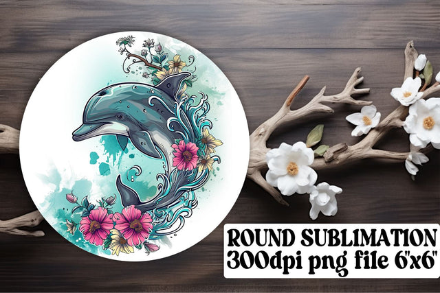 Colorful Sea Fish Sublimation Circle Set - Watercolor Keychain Coasters Sublimation afrosvg 