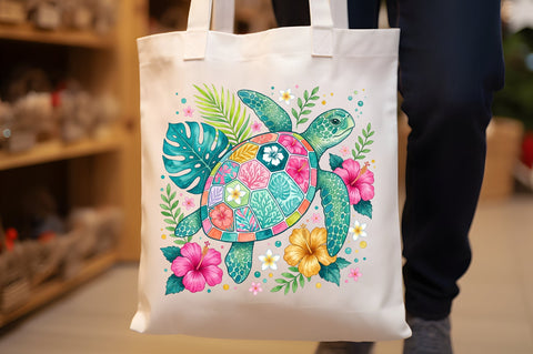 Colorful Sea Turtle Tropical PNG Sublimation designartist 