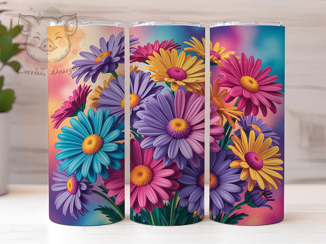 Colorful Seamless Floral Tumbler, Floral Wrap, Colorful Design, Sublimation Art, 20oz Tumbler, Nature Theme, Elegant Style Sublimation Lara' s Designs 