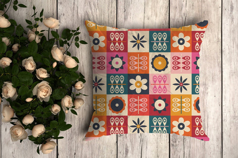 Colorful Seamless Scandi Style Repeating Surface Pattern Digital Pattern Karma Genie Graphics 