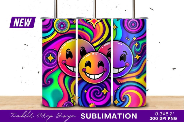 Colorful Smiling Emoji Family Tumbler Png Art Sublimation Regulrcrative 
