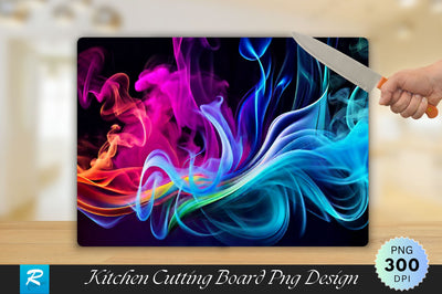 Colorful Smoke Background Cutting Board Sublimation Regulrcrative 