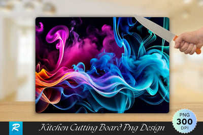 Colorful Smoke Background Cutting Board Sublimation Regulrcrative 