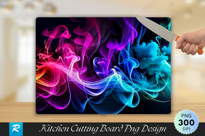 Colorful Smoke Background Cutting Board Sublimation Regulrcrative 