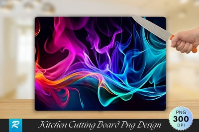 Colorful Smoke Background Cutting Board Sublimation Regulrcrative 