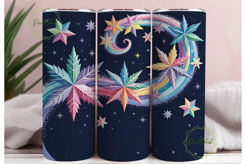 Colorful Snowflakes 20oz Tumbler Wrap Sublimation PixelChick 
