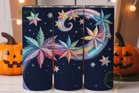 Colorful Snowflakes 20oz Tumbler Wrap Sublimation PixelChick 